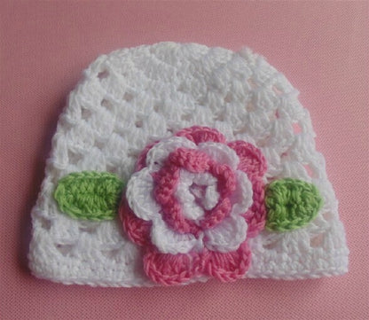 Baby Girls Cute Big Flower Knit Hat Cap for Baby