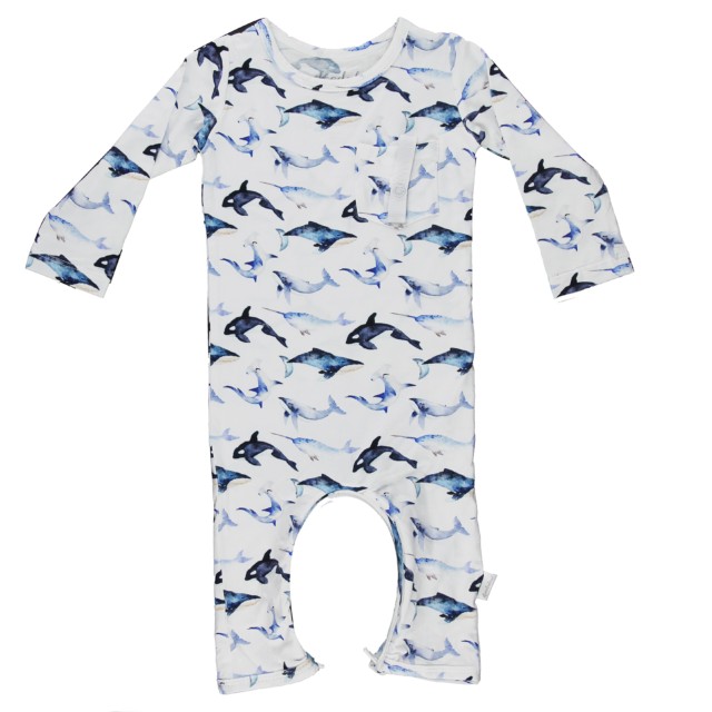 I Whaley Love You - Doodalou Bamboo Baby Romper - 6 - 9 Months