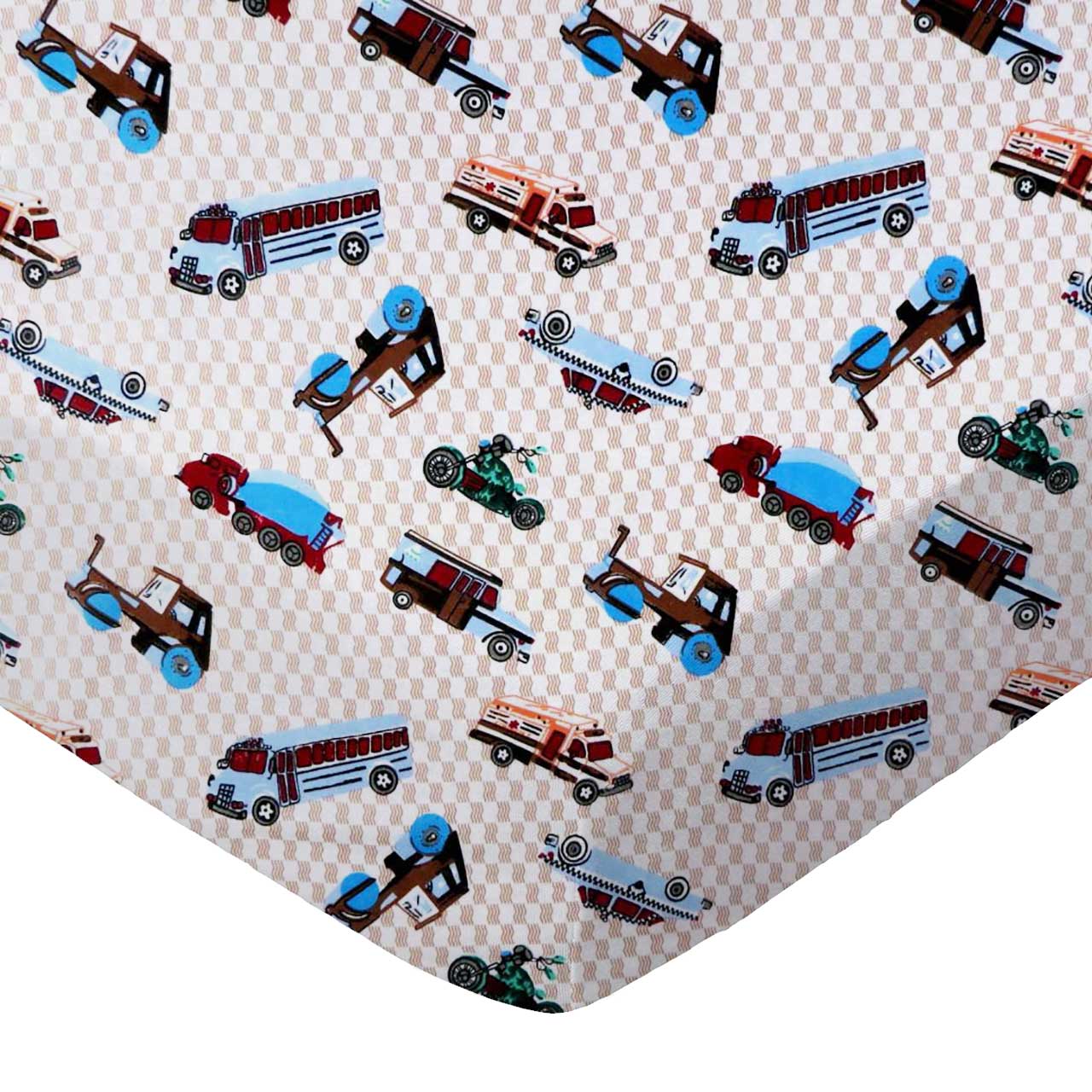 SheetWorld Fitted Moses Basket Sheet - 100% Cotton Flannel - Vehicles