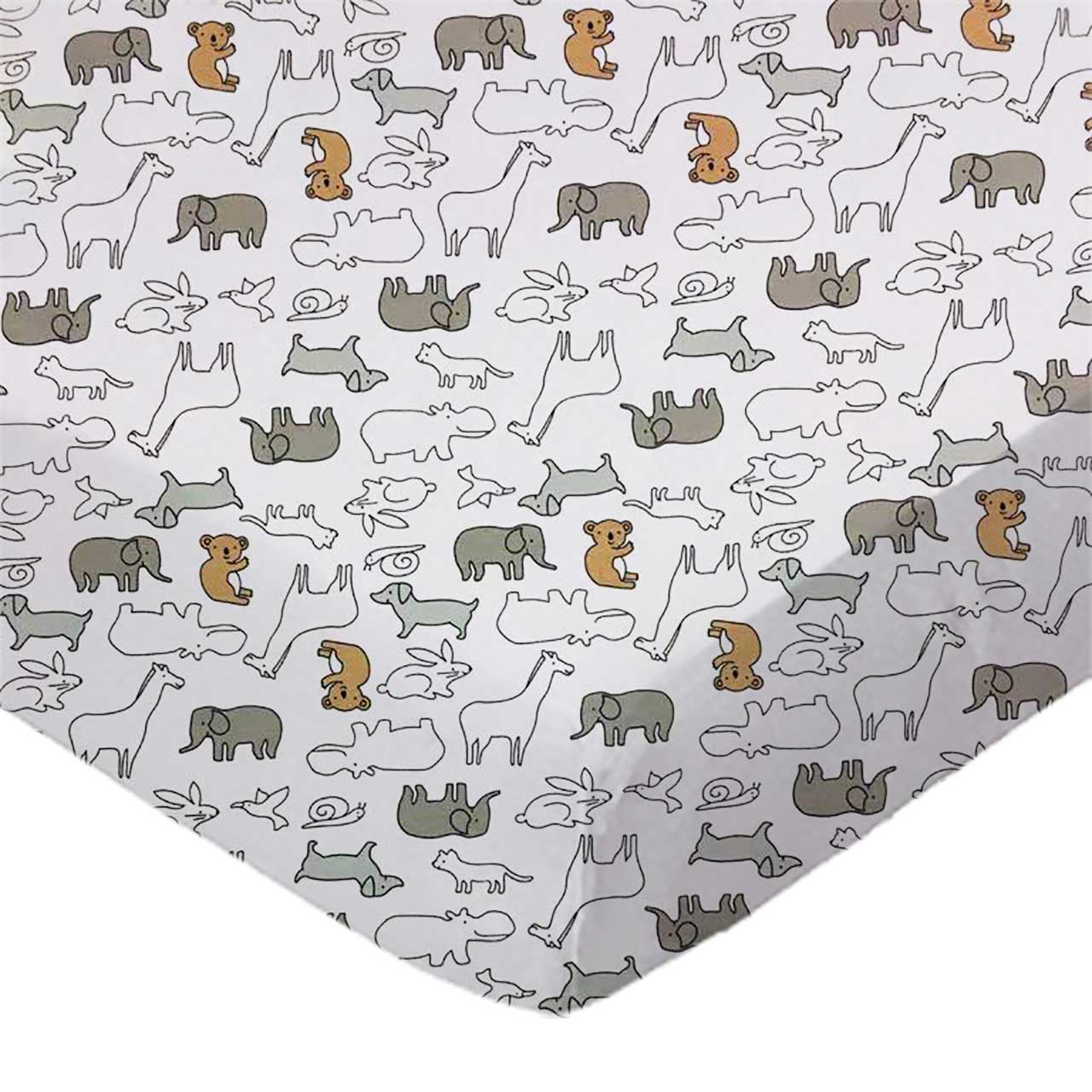 SheetWorld Fitted Crib Sheet Set - 100% Cotton Jersey - Baby Animals,