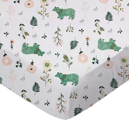 SheetWorld Fitted Crib Sheet Set - 100% Cotton Jersey - Woodland