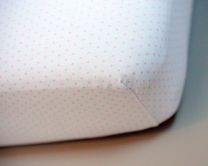 SheetWorld Fitted Cradle Sheet - 100% Cotton Jersey - Pink Pindot,
