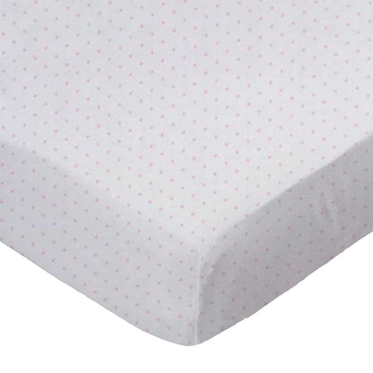 SheetWorld Fitted Cradle Sheet - 100% Cotton Jersey - Pink Pindot,
