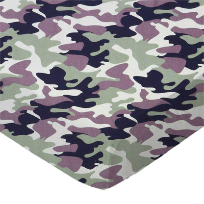 SheetWorld Fitted Crib Sheet Set - 100% Cotton Woven - Camo, Made In