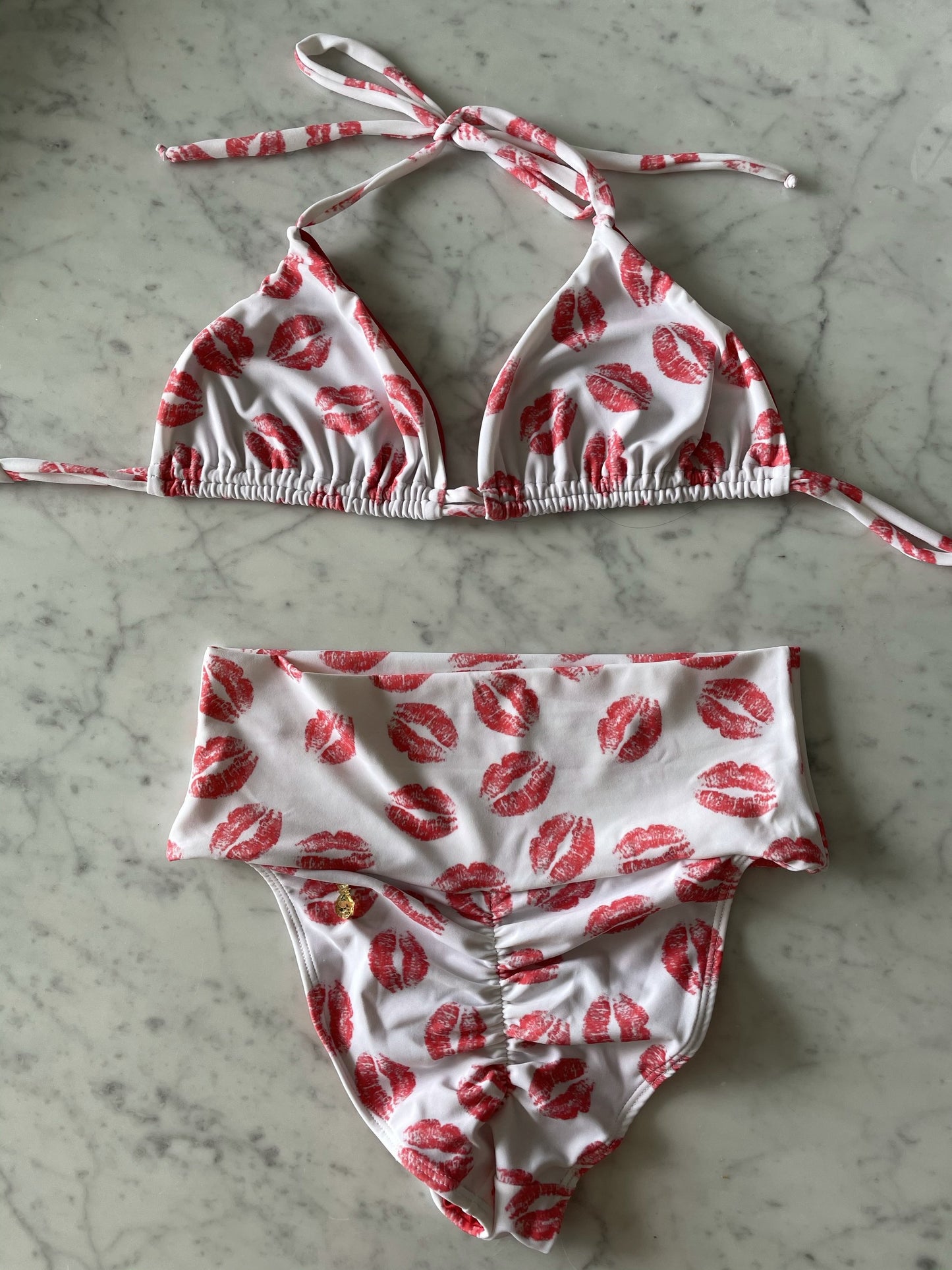 Red Kisses - Adult Women Bikini TOP