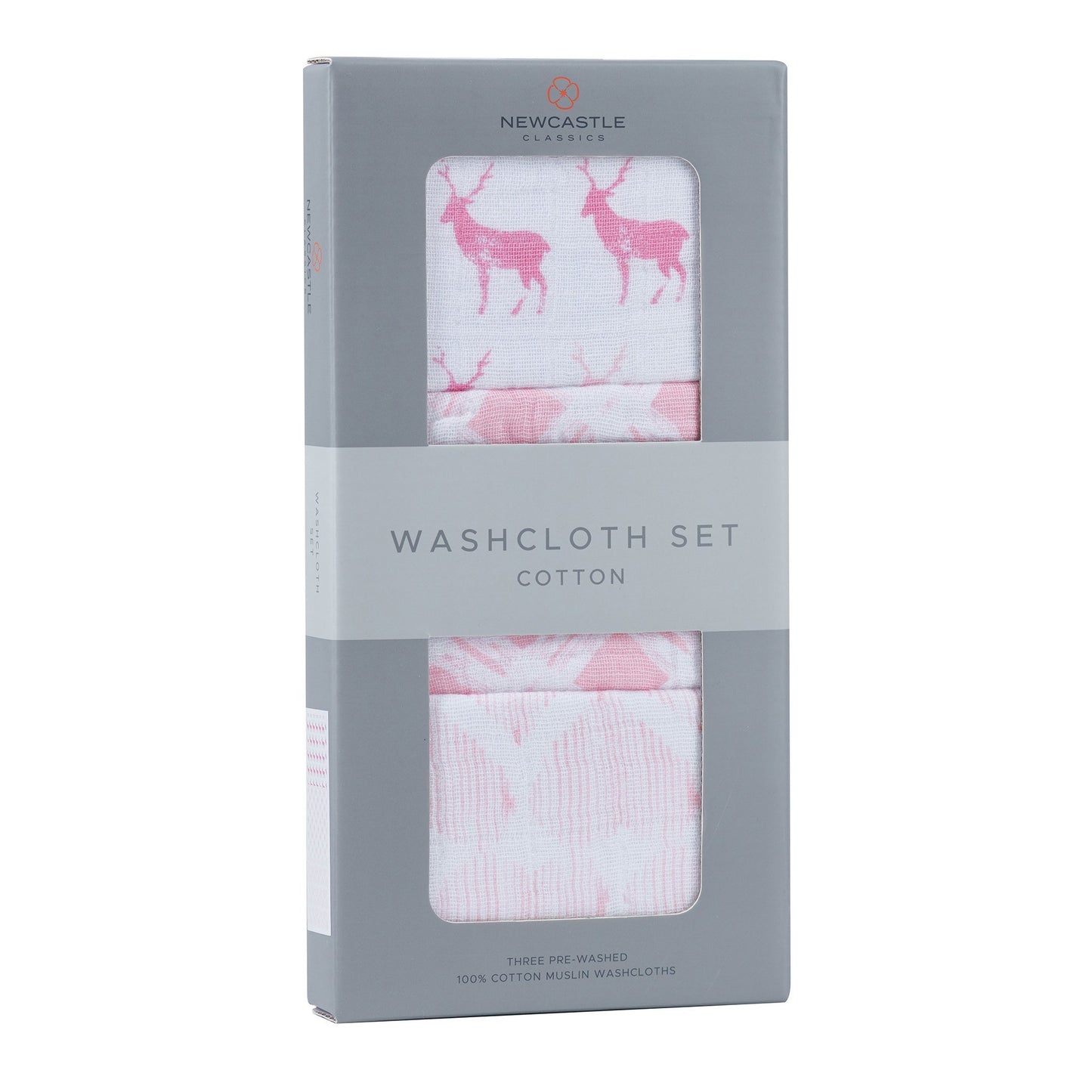 Pop of Pink Cotton Washcloth Set 3PK